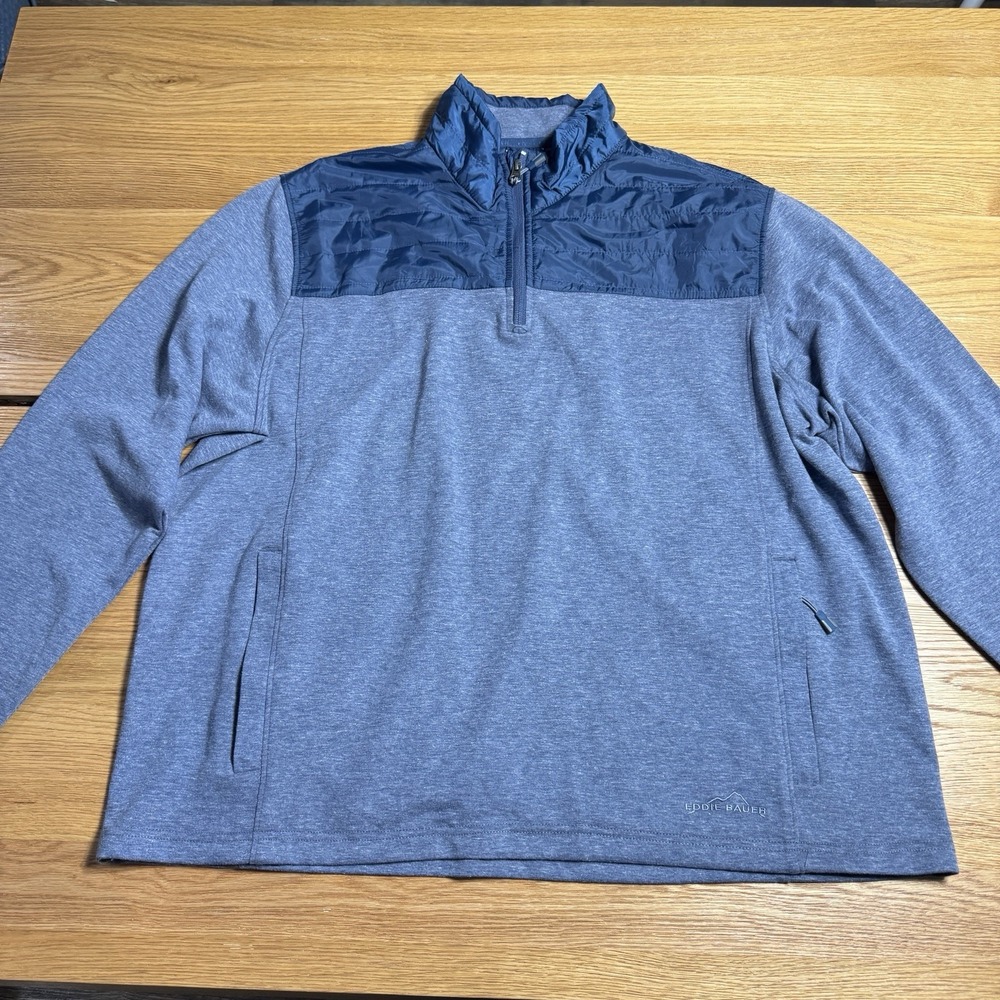 Men's Blue Eddie Bauer Quarter Zip - XXL